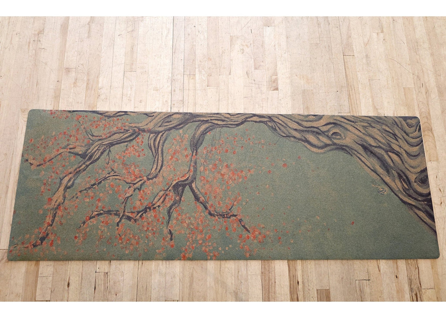 Tree Pose Cork Yoga Mat - Yoga Mat - Hand Painted - ilāSTRATE™ - 